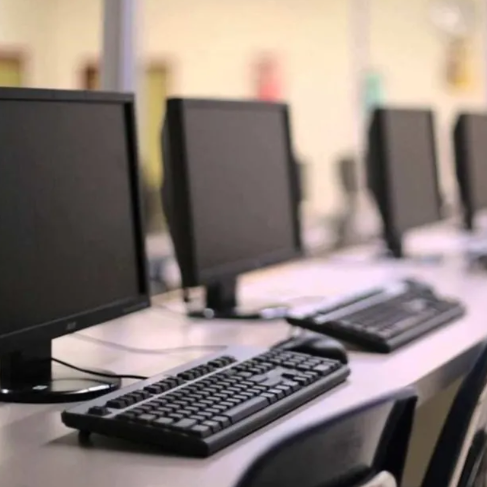 computers, monitors and keyboards